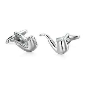 Silver Smoking Pipe Cufflinks Cufflinks JayKirbyTies 