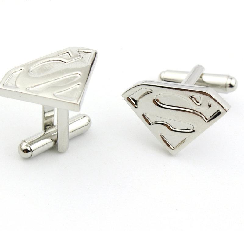 Silver Superman Cufflinks Cufflinks JayKirbyTies 