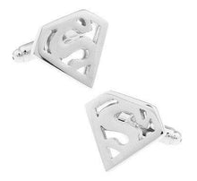 Load image into Gallery viewer, Silver Superman Shield Cufflinks Cufflinks JayKirbyTies 