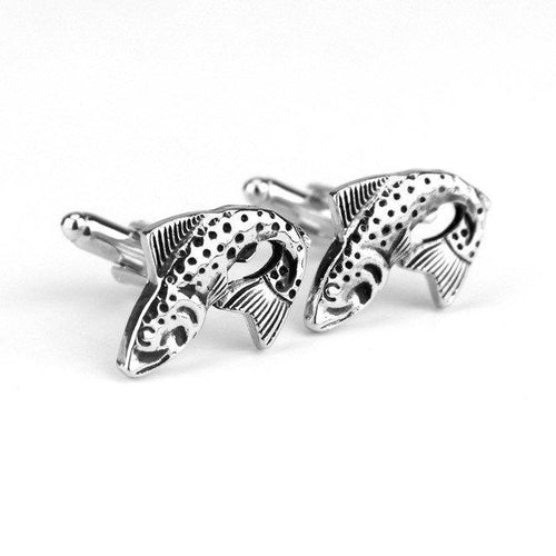 Silver Trout Fish Cufflinks Cufflinks JayKirbyTies 