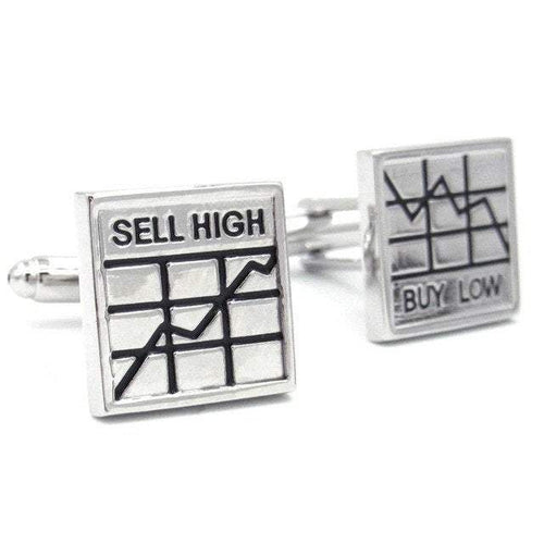 Silver Wall Street Trader Cufflinks Cufflinks JayKirbyTies 