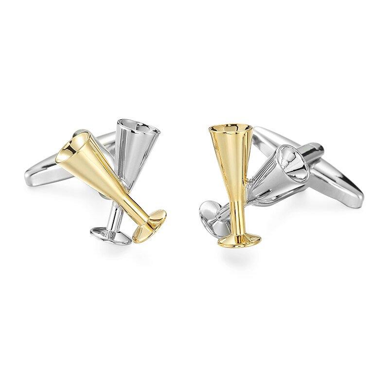 Silver/Gold Champagne Flute Cufflinks Cufflinks JayKirbyTies 
