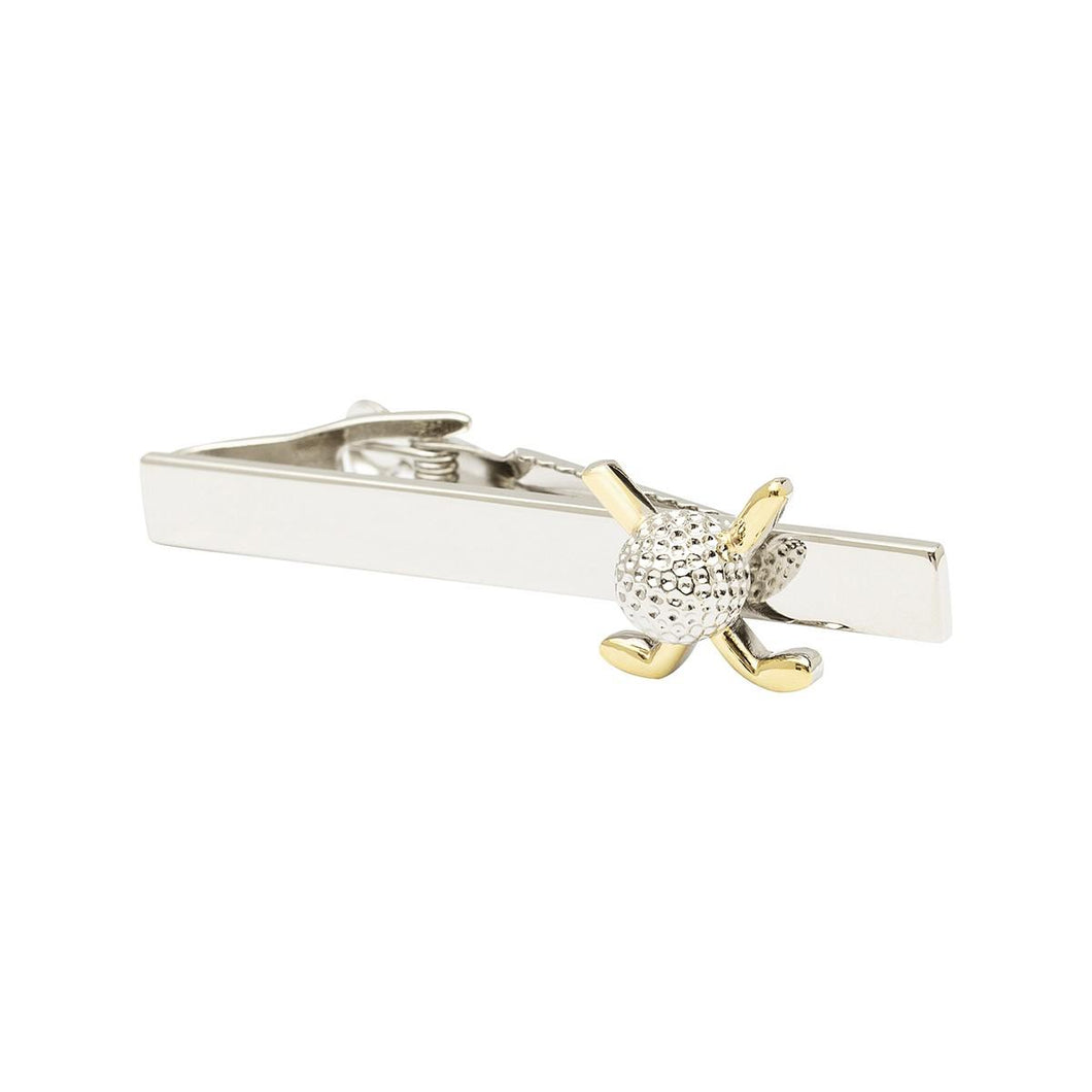 Silver/Gold Golf Club Tie Clip Tie Clips JayKirbyTies 