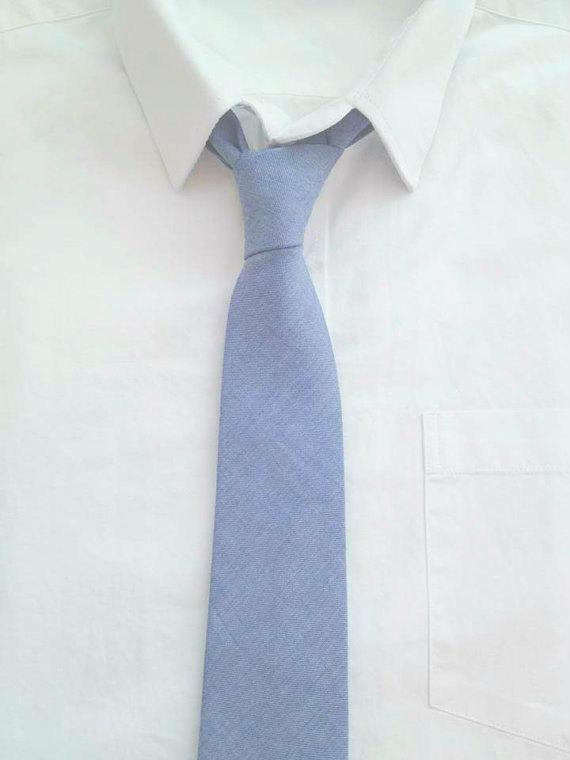 Skinny Chambray Tie Neckties JayKirbyTies 