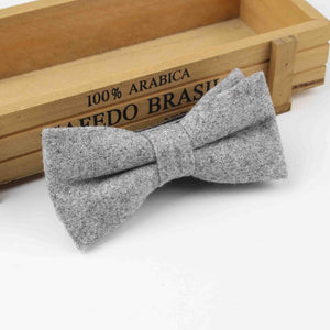 Solid Grey Wool Bow Tie Australia