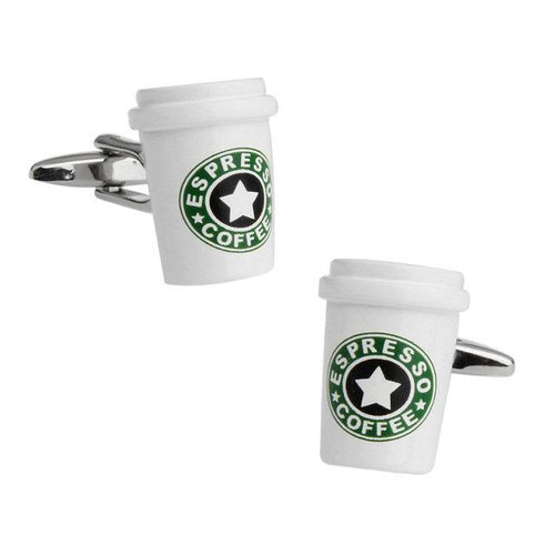 Starbucks Inspired Coffee Cufflinks Cufflinks JayKirbyTies 