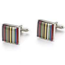 Load image into Gallery viewer, Striped Rainbow Cufflinks Australia