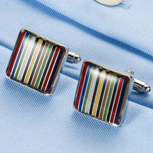 Load image into Gallery viewer, Striped Rainbow Cufflinks Cufflinks JayKirbyTies 