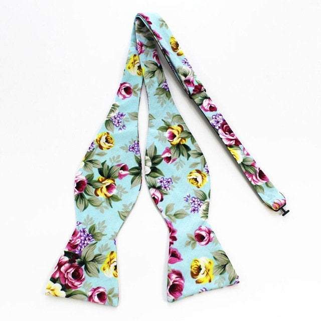 Tropical Light Blue Floral Bow Tie Australia