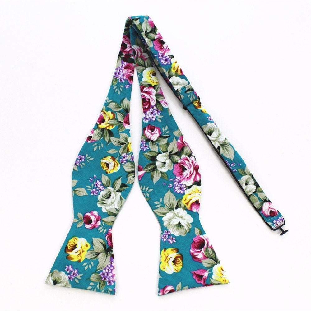 Turquoise Floral Bow Tie Australia