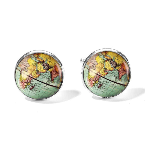 Vintage World Map Cufflinks Cufflinks JayKirbyTies 