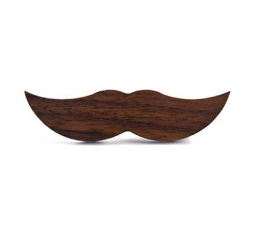 Walnut Moustache Tie Clip Tie Clips JayKirbyTies 