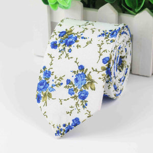 White & Blue Floral Tie Australia