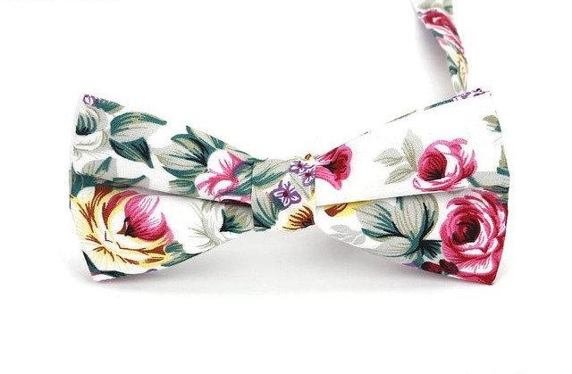 White Floral Bow Tie Australia