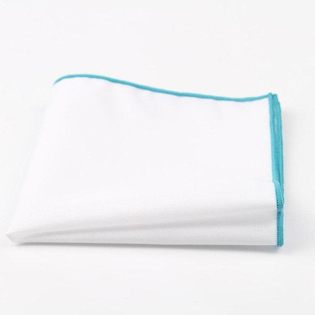 White/Aqua Pocket Square Pocket Squares JayKirbyTies 