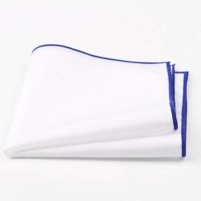 White/Blue Pocket Square Pocket Squares JayKirbyTies 