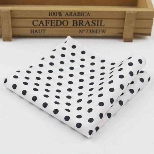 White/Blue Polka Dot Pocket Square Pocket Squares JayKirbyTies 