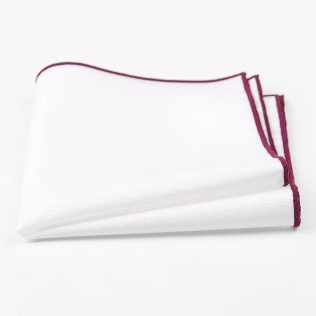 White/Burgundy Pocket Square Pocket Squares JayKirbyTies 