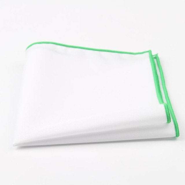 White/Green Pocket Square Pocket Squares JayKirbyTies 