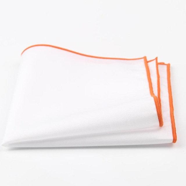 White/Orange Pocket Square Pocket Squares JayKirbyTies 