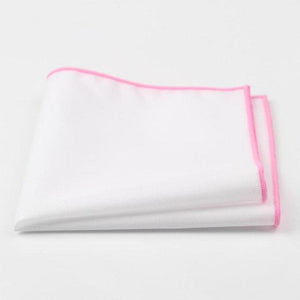 White/Pink Pocket Square Pocket Squares JayKirbyTies 