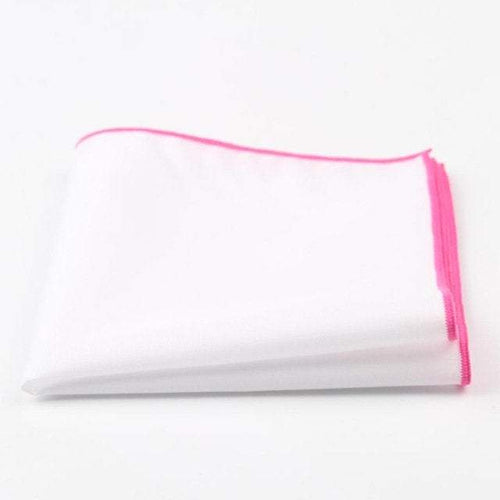 White/Pink Pocket Square Pocket Squares JayKirbyTies 