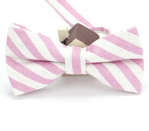 White/Pink Striped Bow Tie Australia