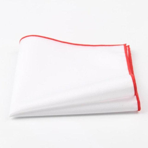 White/Red Pocket Square Pocket Squares JayKirbyTies 