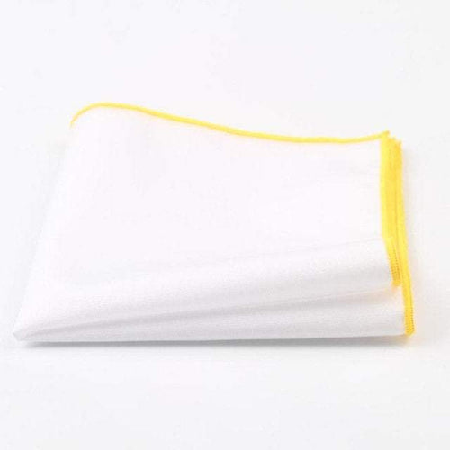 White/Yellow Pocket Square Pocket Squares JayKirbyTies 