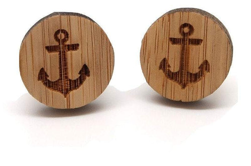 Wood Anchor Cufflinks Cufflinks JayKirbyTies 