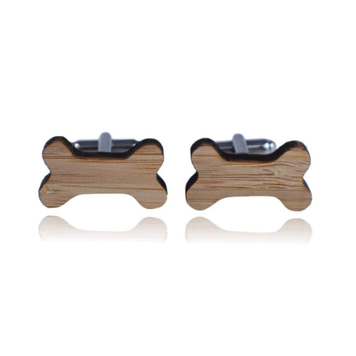 Wood Doggie Bone Cufflinks Cufflinks JayKirbyTies 