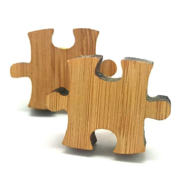 Wood Jigsaw Puzzle Cufflinks Cufflinks JayKirbyTies 