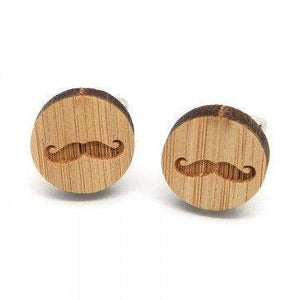 Wood Moustache Cufflinks Cufflinks JayKirbyTies 