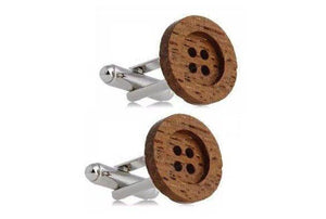 Wooden Button Cufflinks Cufflinks JayKirbyTies 