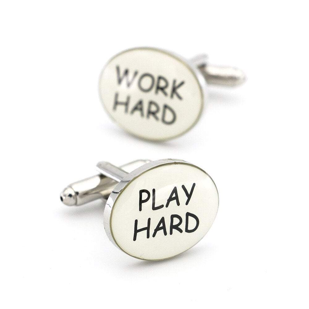 Work Hard Play Hard Cufflinks Cufflinks JayKirbyTies 