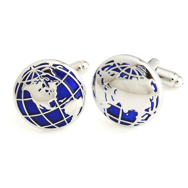 World Globe Round Cufflinks Australia