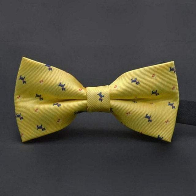 Yellow Scottish Terrier Pattern Bow Tie Australia